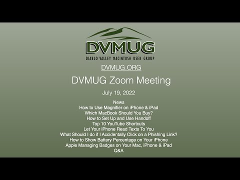 Video DVMUG Zoom Meeting 7-19-22 - youtube
