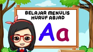 Belajar Menulis Huruf Abjad A untuk anak Balita, TK, PAUD | Nama Benda, Hewan, Buah awalan huruf A
