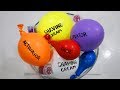 Making slime with balloons satisfying stress slime ball cutting