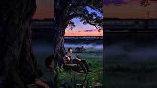Peaceful Sunset 🌅 | Alone Under the Tree 🍃 | Relaxing Nature Anime Edit | 4K Status