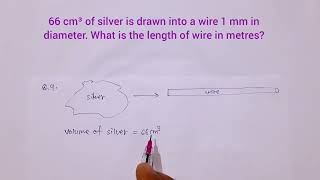 66 cm³ of silver is drawn into a wire 1 mm in diameter. what is the length of wire in meters ?