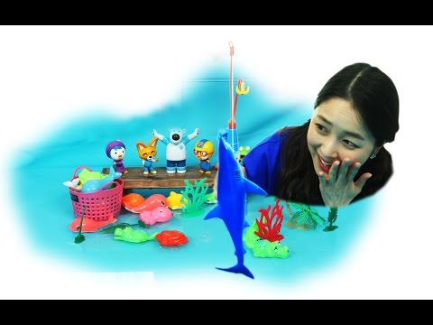 [유라] 장난감(toy)_뽀로로 낚시왕 선발대회 프렌즈 낚시놀이 pororo fishing contest game sea shark 상어가 나타났다!