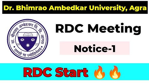 RDC Meeting 🔥 DBRAU, Agra 🎯 Agra University PhD Notice II Dr. Bhimrao Ambedkar University, Agra PhD