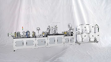 automatic N95 face masks making production line with nose clips inserting earbands welder 折疊口罩生產線全自動