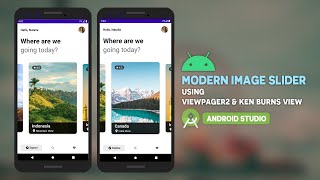Android Modern Image Slider Using ViewPager2 And KenBurnsView | Travel App Concept | Android Studio
