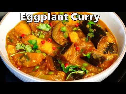 How To Make A DELICIOUS EGGPLANT POTATO CURRY  Aubergine Potato Curry  Baingan Aloo Ki Sabzi