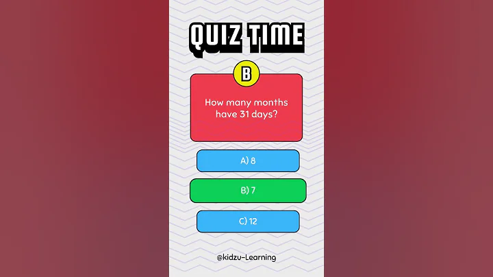 How many months have 31 days? #quiz  #quizforkids
