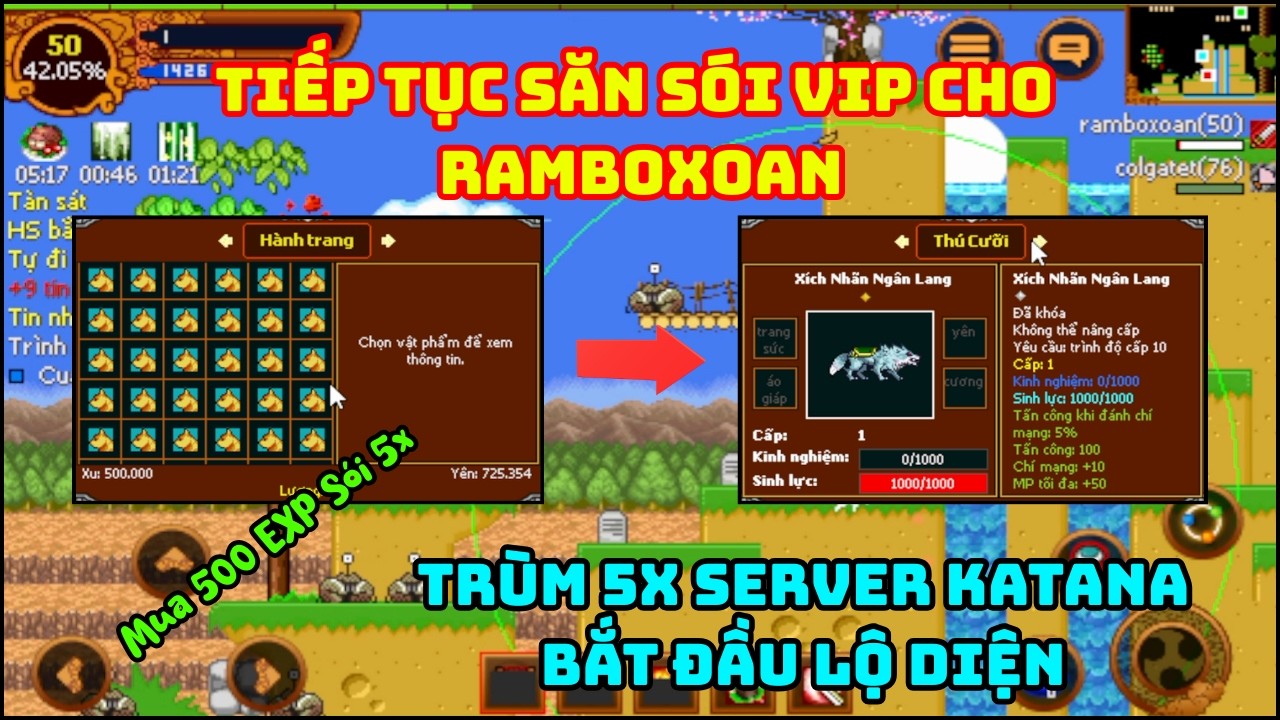 Hé Lộ Nho Nhỏ Cho Anh Em Chiêm Ngưỡng Trùm 5x Server Katana (Mua 500Lv Sói 5x) | Ninja School Online