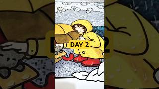 🌧️ How To Color Rain Effect With Alcohol Markers #colorwithme #coloringbook #adultcoloring #cocowyo