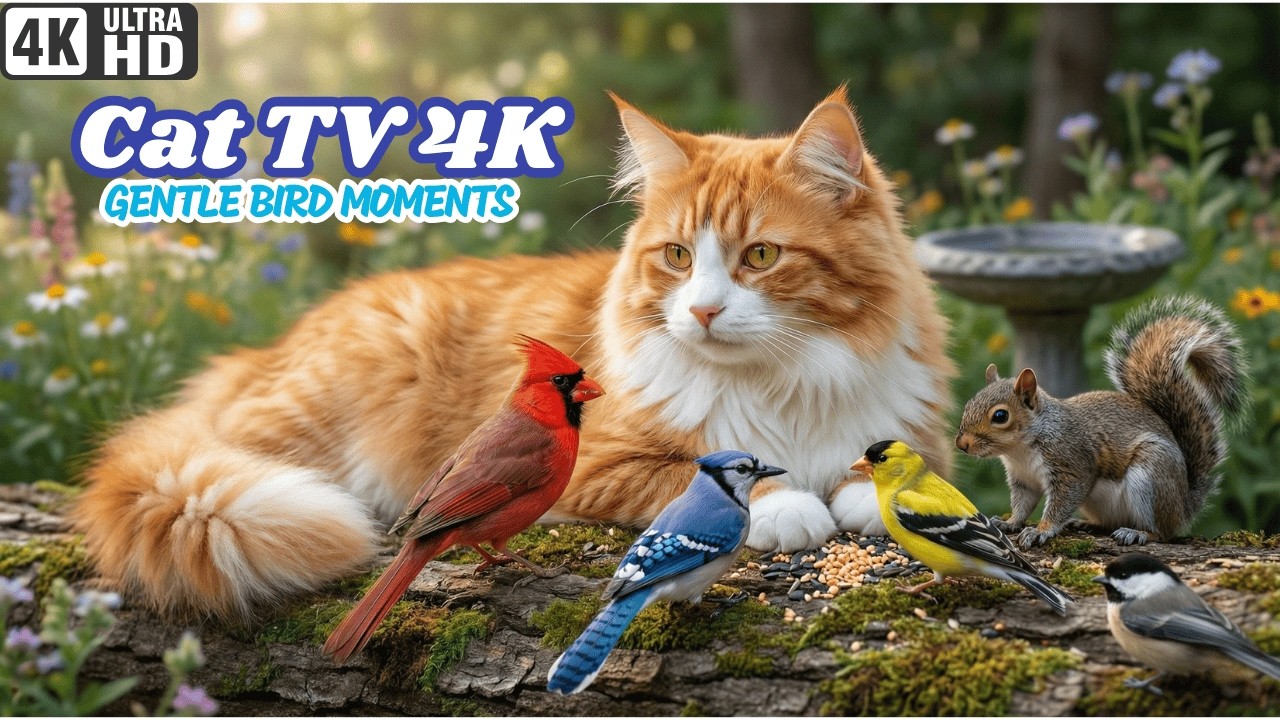 ⭐ Gentle Bird Moments 🐦 A Calm Nature Show That Cats Love | Relaxing 4K UHD