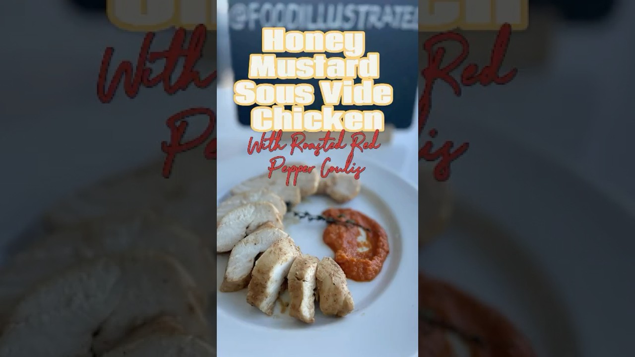 Курица, приготовленная методом су-вид в медово-горчичном соусе (температура внутри 60°C), с домаш...