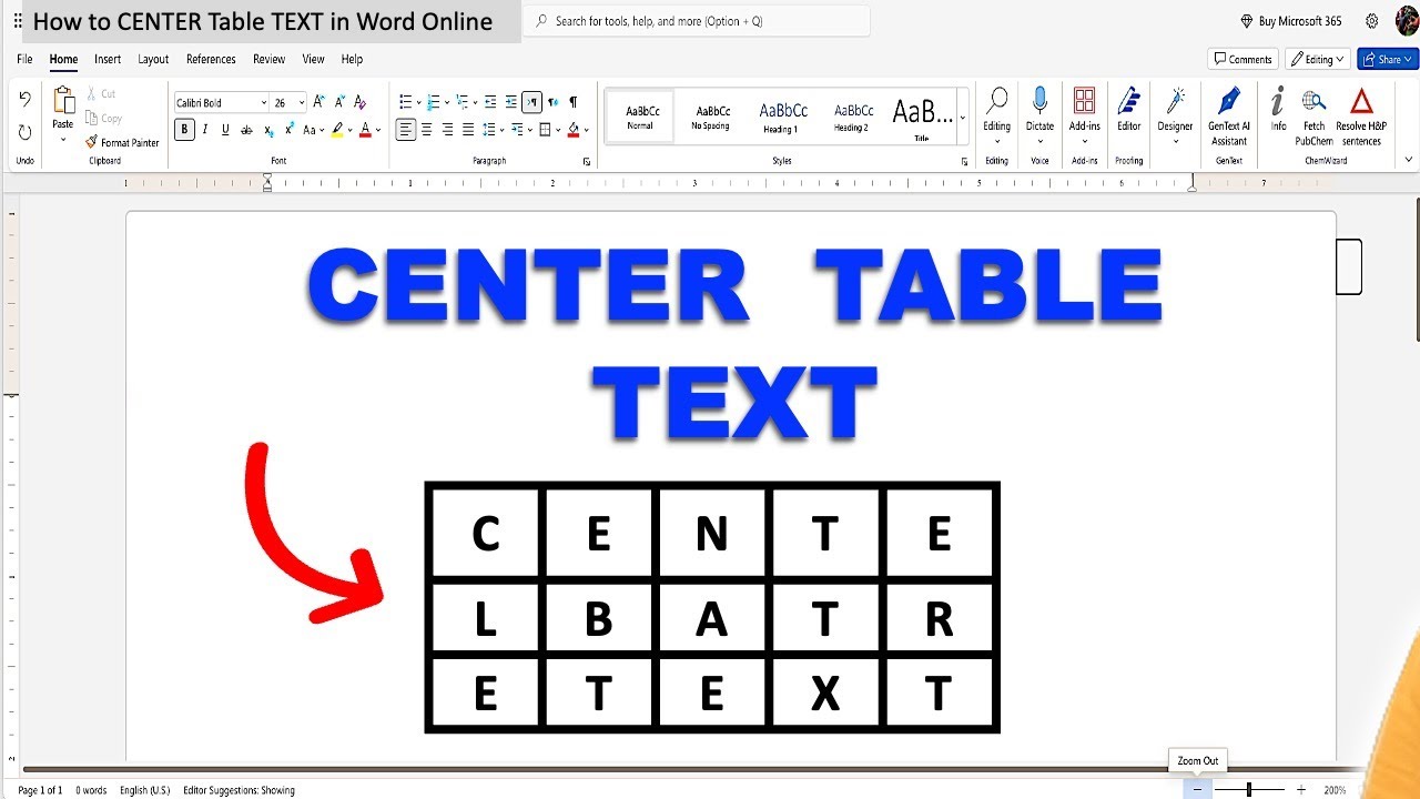 How to Center Table Text in Word [ Online ] - YouTube