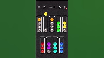 Ball Sort Color Water Puzzle Level 45 Walkthrough 🧪⚪️⚪️⚪️⁉️, #mystery level, #shorts
