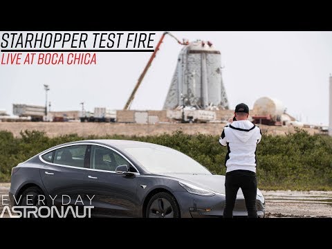 Live at SpaceX's "StarHopper" (First Test)