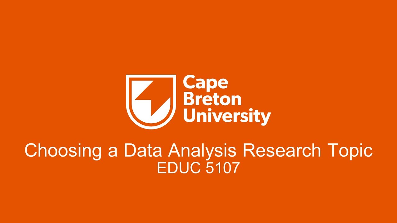 Choosing A Data Analysis Research Topic YouTube