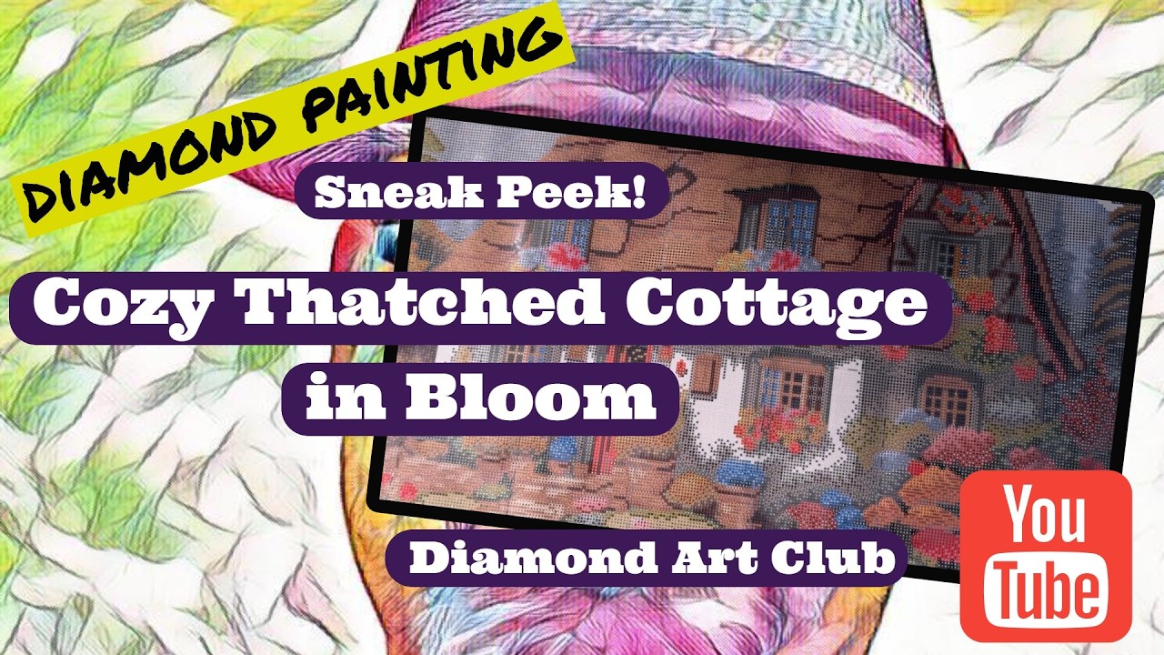 Diamond Art Club Sneak Peek - Cozy Thatched Cottage in Bloom