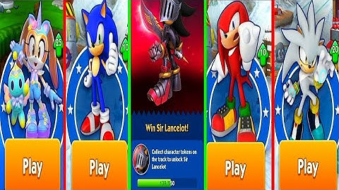 Sonic Dash vs Knuckles vs Unicorn Cream vs Silver - Sir Lancelot Unlock Mission