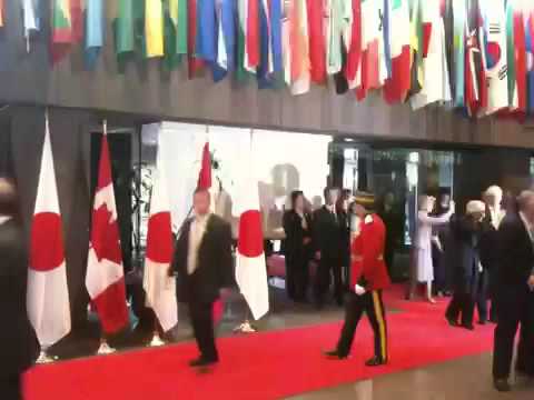 The Emperor and Empress of Japan as they arrive at Canada's Department of Foreign Affairs and International Trade - July 8 2009