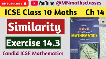 Icse Mathematics class 10 chapter 14 Similarity || EX 14.3 👍 Subscribe 👍 Like 