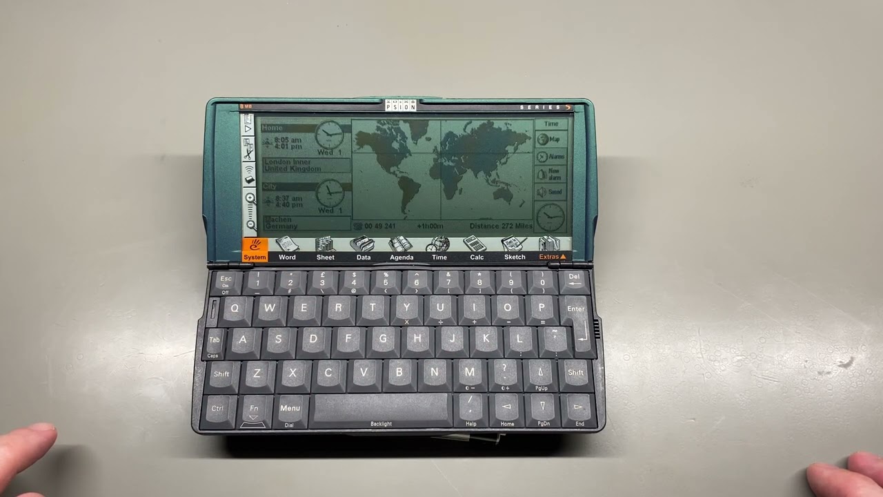 Psion Series 5 Personal Organiser from 1997 - YouTube