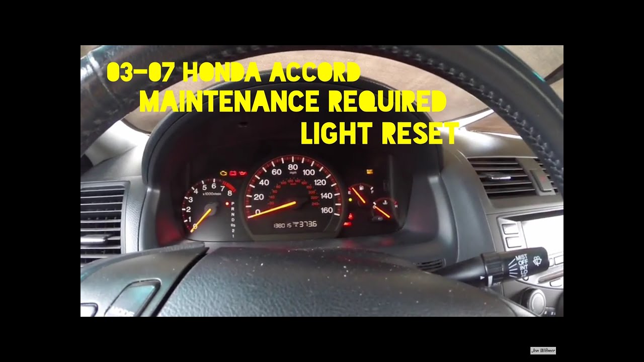 How To Reset Maintenance Required Light On 2004 Honda Accord