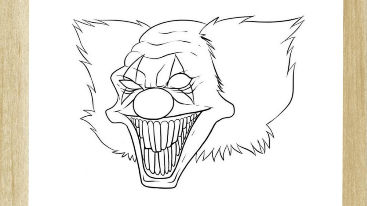 HOW TO DRAW SCARY CLOWN /// COMO DESENHAR UM PALHAÇO ASSUSTADOR 