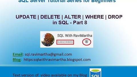 UPDATE | DELETE | WHERE | ALTER | DROP in SQL | SELECT|INSERT | CREATE | ADD Column | Alter datatype