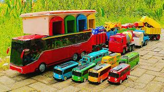 Mobil Anak Truk Panjang Bongkar Mainan Ekskavator Besar, Buldoser, Ambulans, Truk Derek, Pemadam
