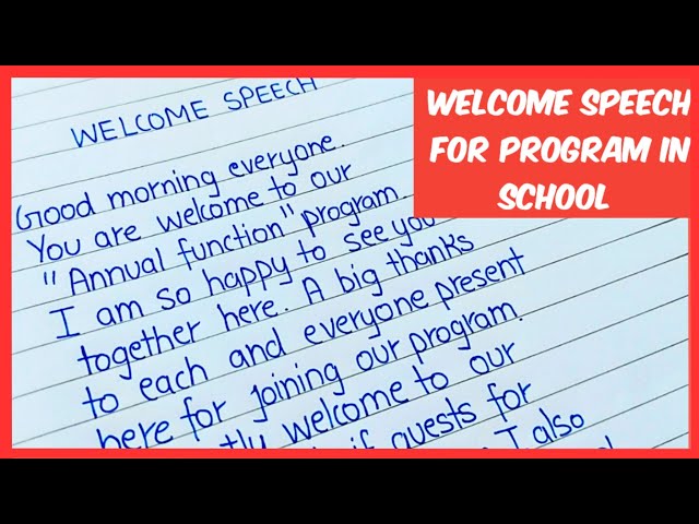welcome speech in english, welcome speech for annual day, welcome