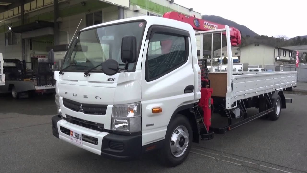 未使用車 平成27年式 三菱ふそう キャンターEX ４段ユニック付 外装と外装アップ、下回りです