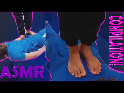 ASMR - back cracking with feet only COMPILATION!