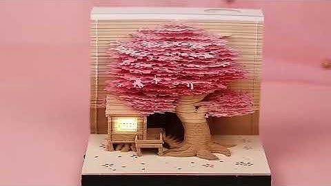 3D Memo Pads Carving Paper Art Treehouse Notepad Post Notes Pen Creative Gifts