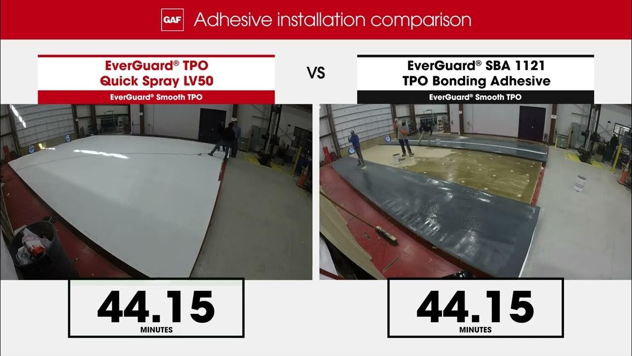 TPO SBA 1121 Bonding Adhesive vs. TPO Quick Spray Adhesive LV50 YouTube