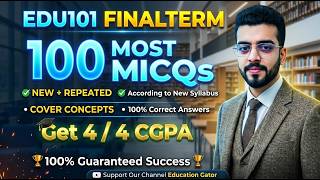 EDU101 Final Term Exam 2026 | Important MCQs & Most Expected Questions | VU