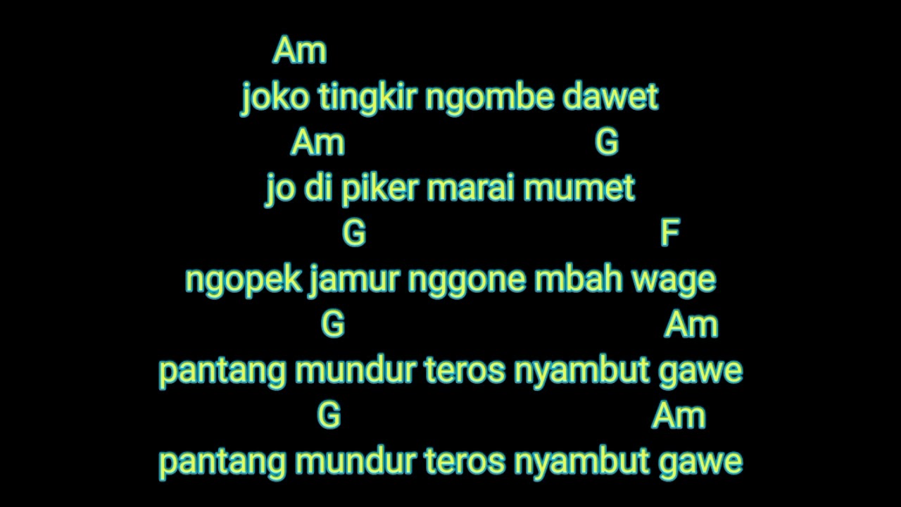 chord gitar joko tingkir ngombeh dawet - YouTube