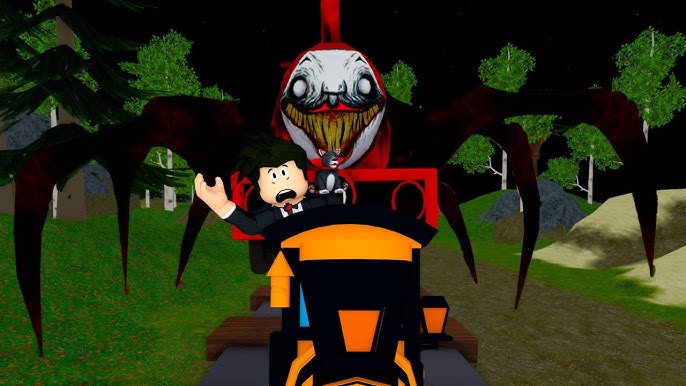 FUI ENGOLIDO PELO TREM ASSUSTADOR QUE COME JOGADORES NO ROBLOX!! (Edward  the Man-Eating Train) 