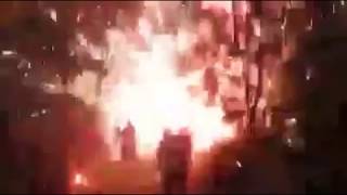 Fireworks Accident - Entire Box of 3 inch Mortars Goes Off on the Ground!