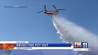 Firefighters stop forward progress of brush fire burning near Paso Robles