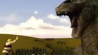 Shrek derrota a Godzilla en batalla epica con música de fondo