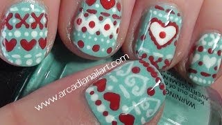 Winter Sweater Nail Art Tutorial on Short Nails  |  ArcadiaNailArt