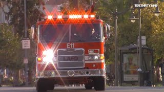 LAFD  LIGHT FORCE 11, ENGINE 11 & RESCUE 20 RESPONDING 