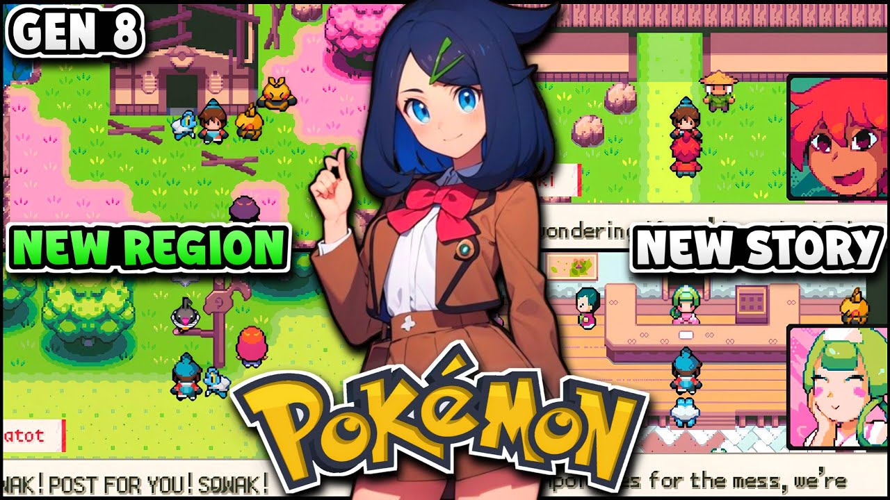 UPDATED New Pokemon GBA Rom With New Region, New Story,  Gen 8, Custom Graphics