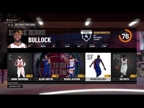 Nba 2k19 Detroit Pistons Roster All Players Ratings Positions Ages Colleges Stats Youtube