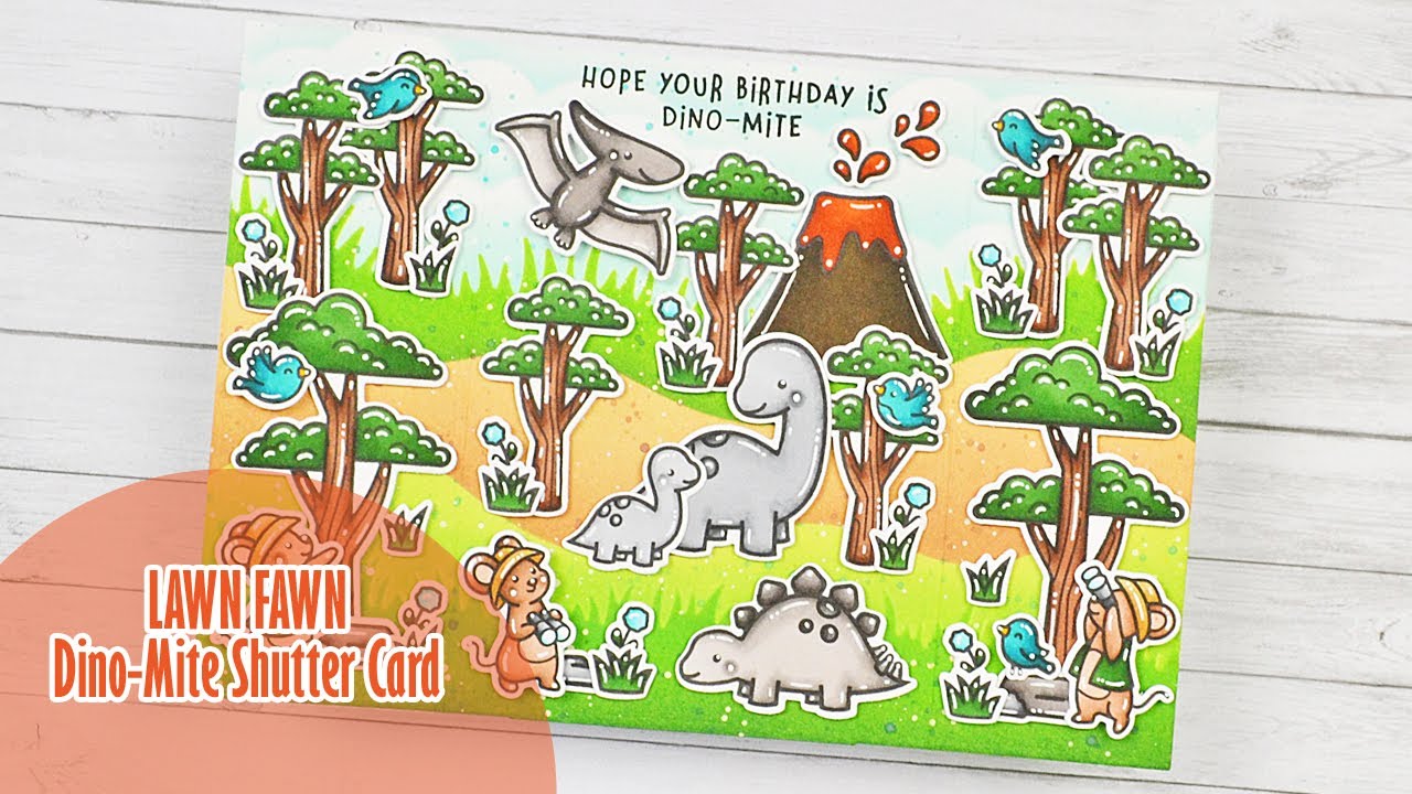 🦕 LAWN FAWN || Dino-mite Shutter Card