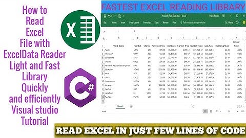 How to Read Excel File with ExcelDataReader Library in C# visual studio | Open and Read Excel Files