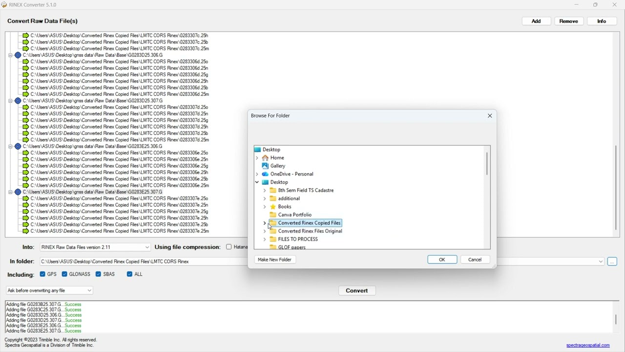 3. Convert Raw GNSS Data to RINEX | Trimble R4S Internal, Spectra GNSS & CORS Data | RINEX Converter