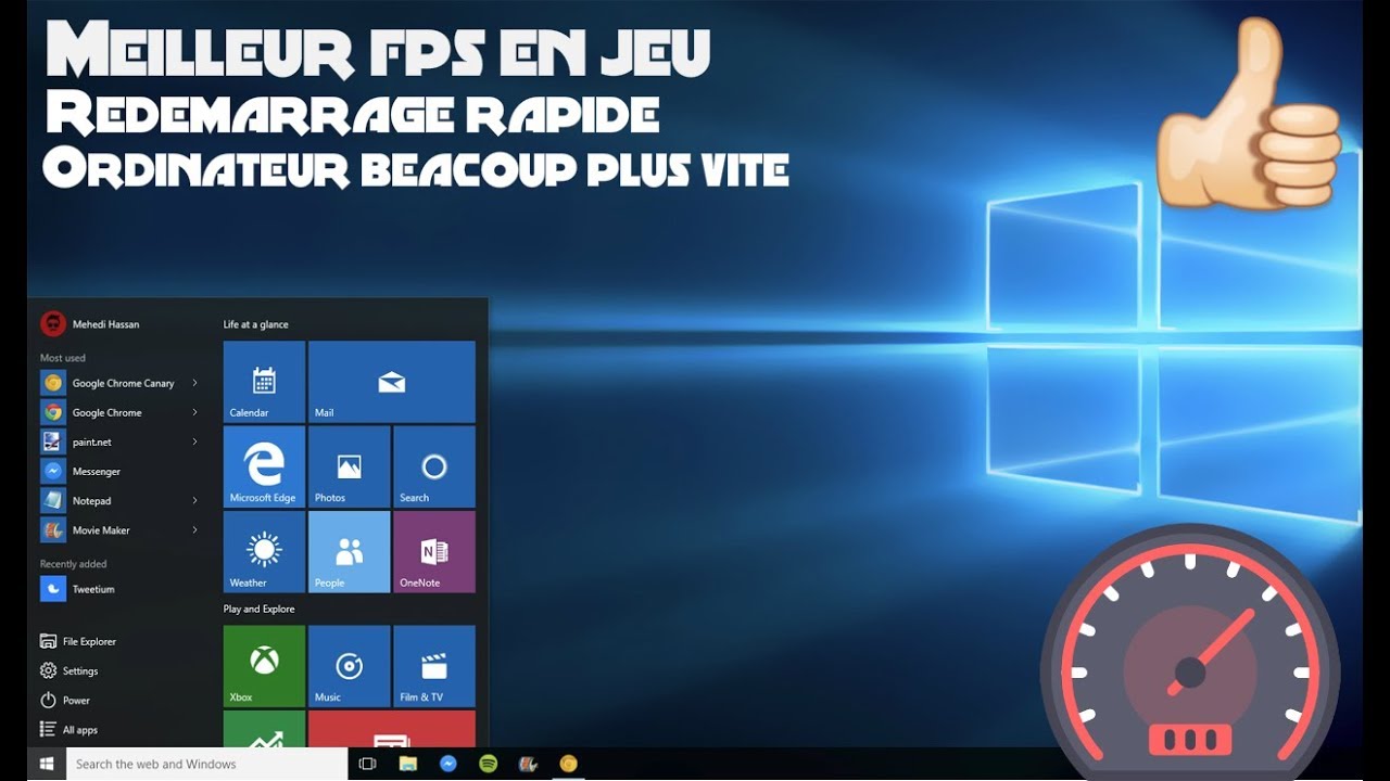 Comment Augmenter la vitesse de son PC-Win10-Tuto#1 - YouTube
