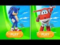 Sonic Dash Vs Super Wings Jett Run Gameplay Speed 