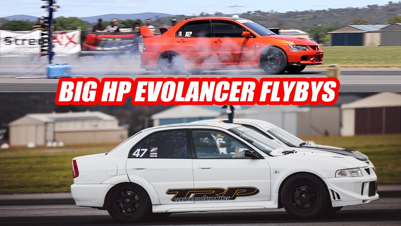 Tough Lancer Evolutions Flying down The Runway - Raw Sound Compilation