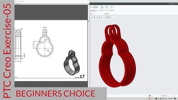 PTC Creo parametric 7.0||Basic 3D Modelling||Simple Drawing Exercise-5||Beginners